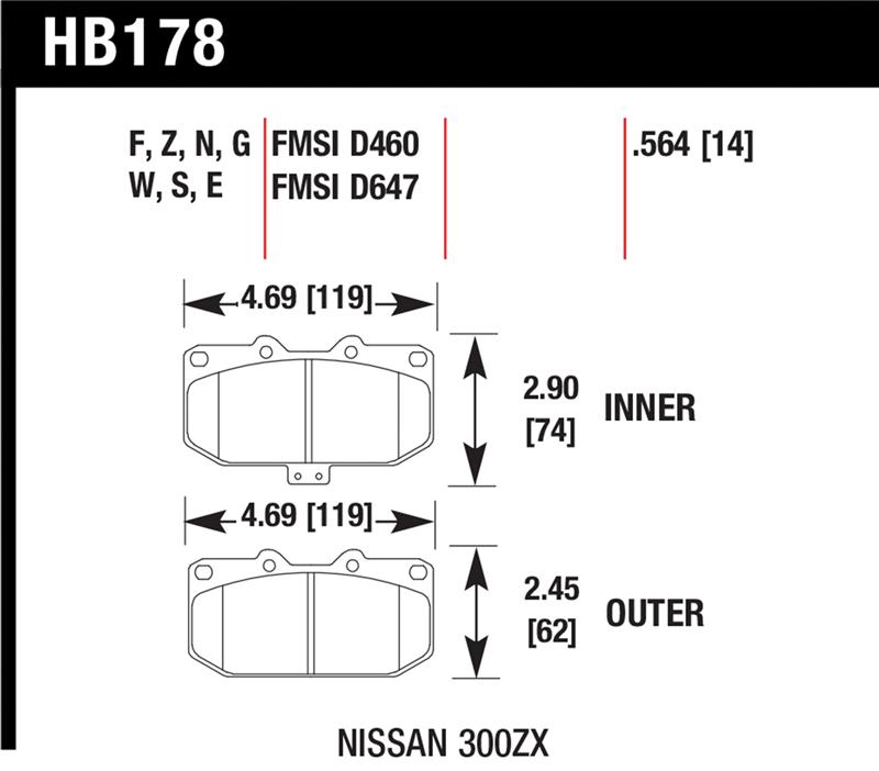Subaru WRX Brake Pads - Front - Hawk Performance - HP+ Street - `06-`07
